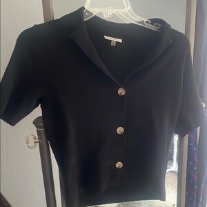 Black Button-Up Women's Top